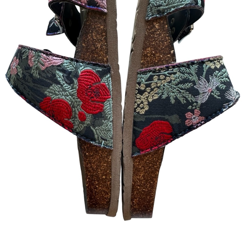 Madden Girl Black with Multicolor Embroidered Print Women's Padded Sandals - Picture 4 of 9